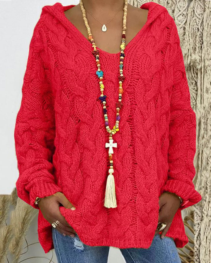 Leniva – pull à col montant en tricot torsadé