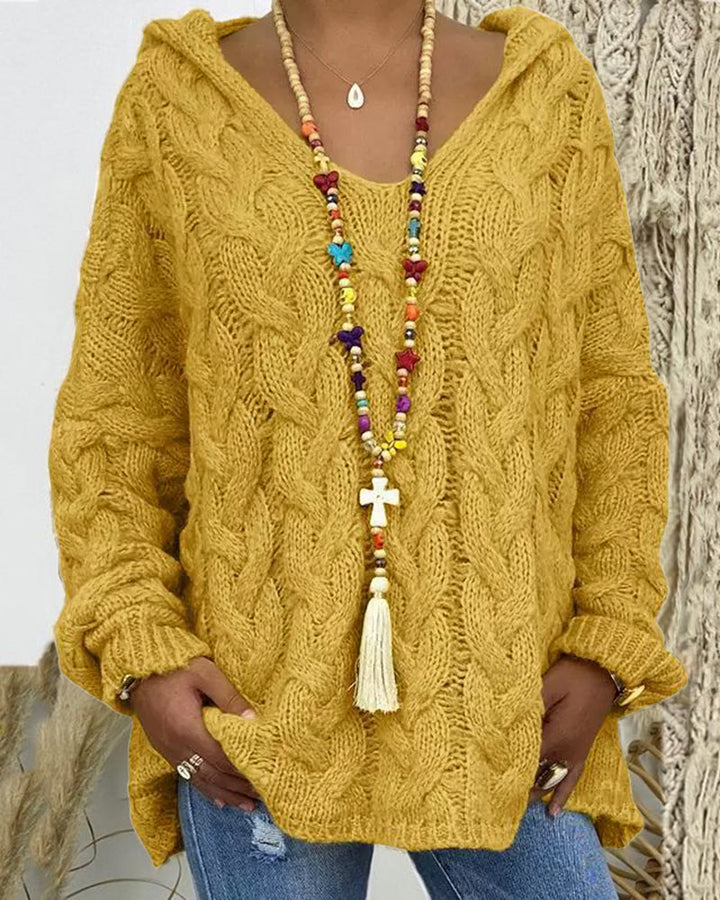 Leniva – pull à col montant en tricot torsadé