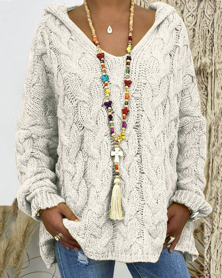 Leniva – pull à col montant en tricot torsadé
