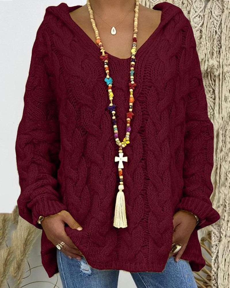Leniva – pull à col montant en tricot torsadé