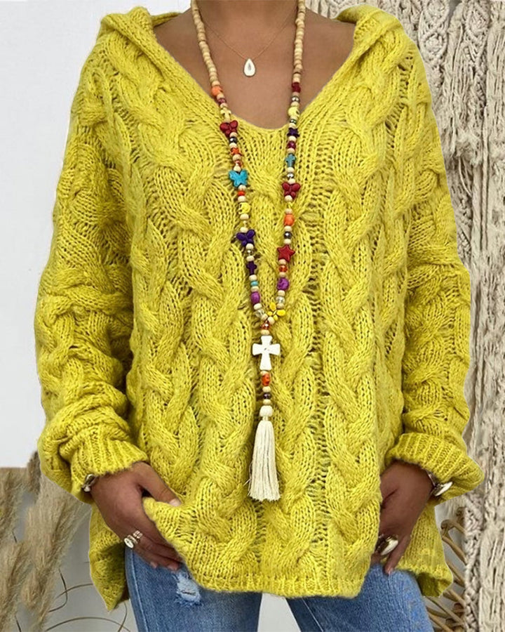 Leniva – pull à col montant en tricot torsadé