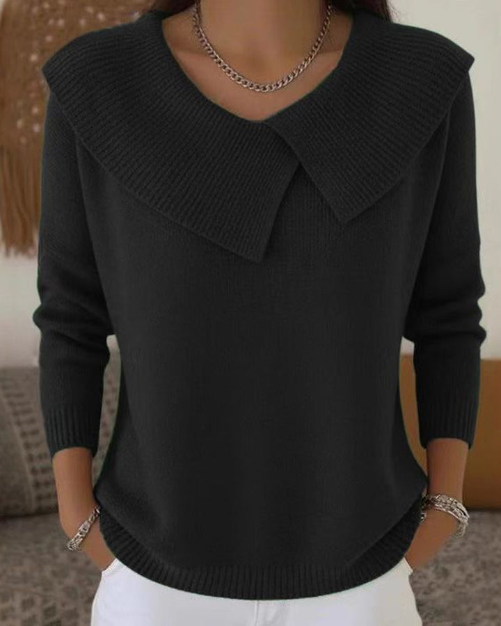 Luniva – Pull en maille côtelée à col asymétrique