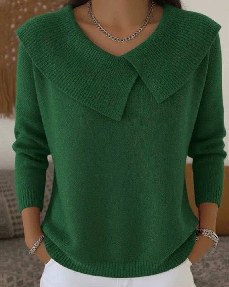 Luniva – Pull en maille côtelée à col asymétrique