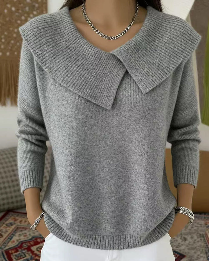 Luniva – Pull en maille côtelée à col asymétrique