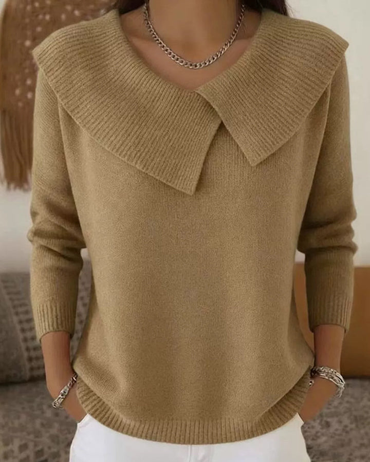 Luniva – Pull en maille côtelée à col asymétrique
