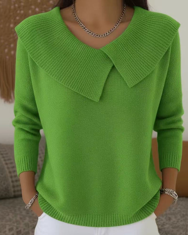 Luniva – Pull en maille côtelée à col asymétrique
