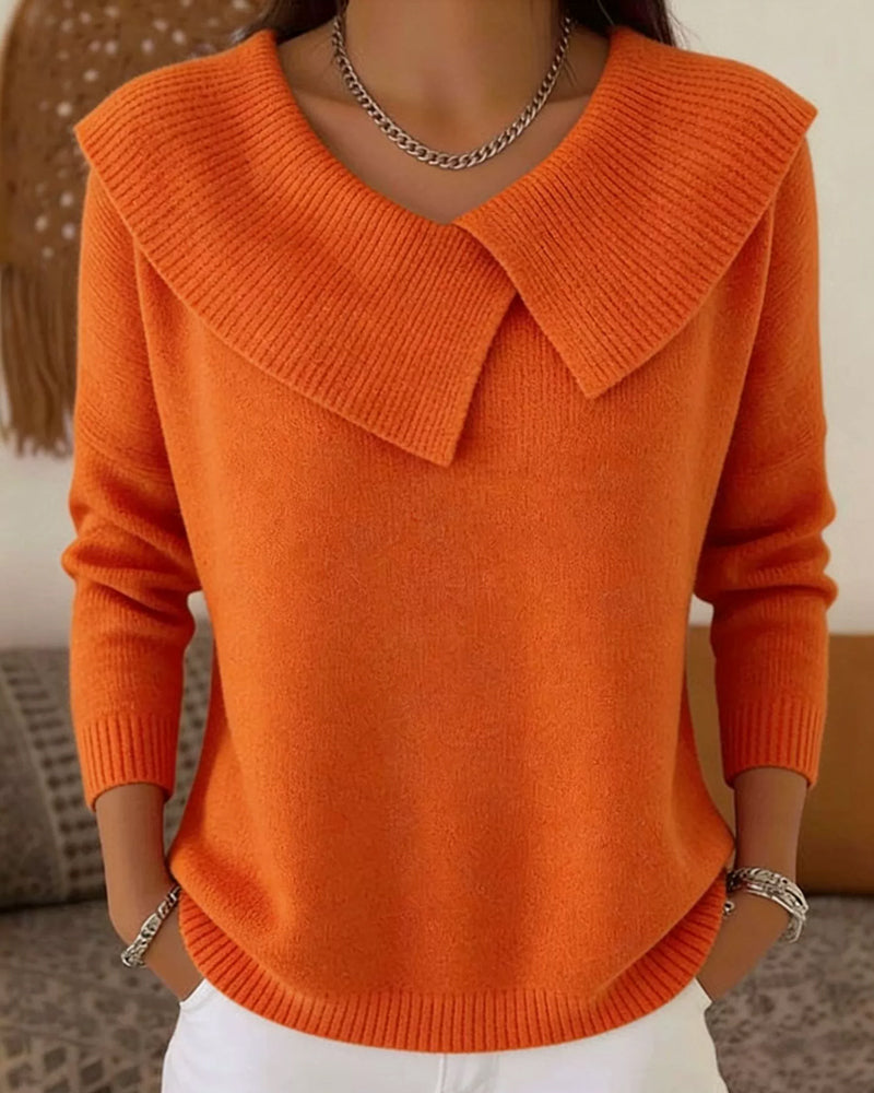Luniva – Pull en maille côtelée à col asymétrique