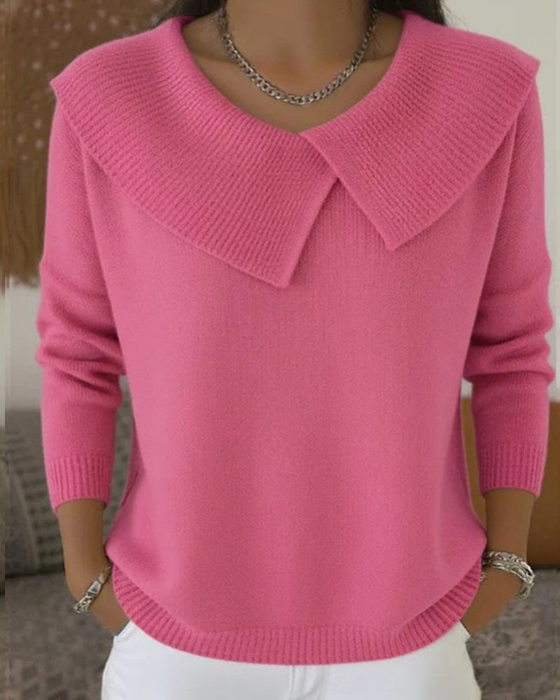 Luniva – Pull en maille côtelée à col asymétrique
