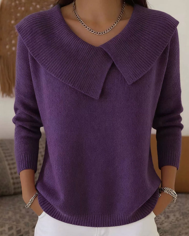 Luniva – Pull en maille côtelée à col asymétrique