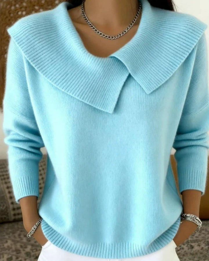 Luniva – Pull en maille côtelée à col asymétrique