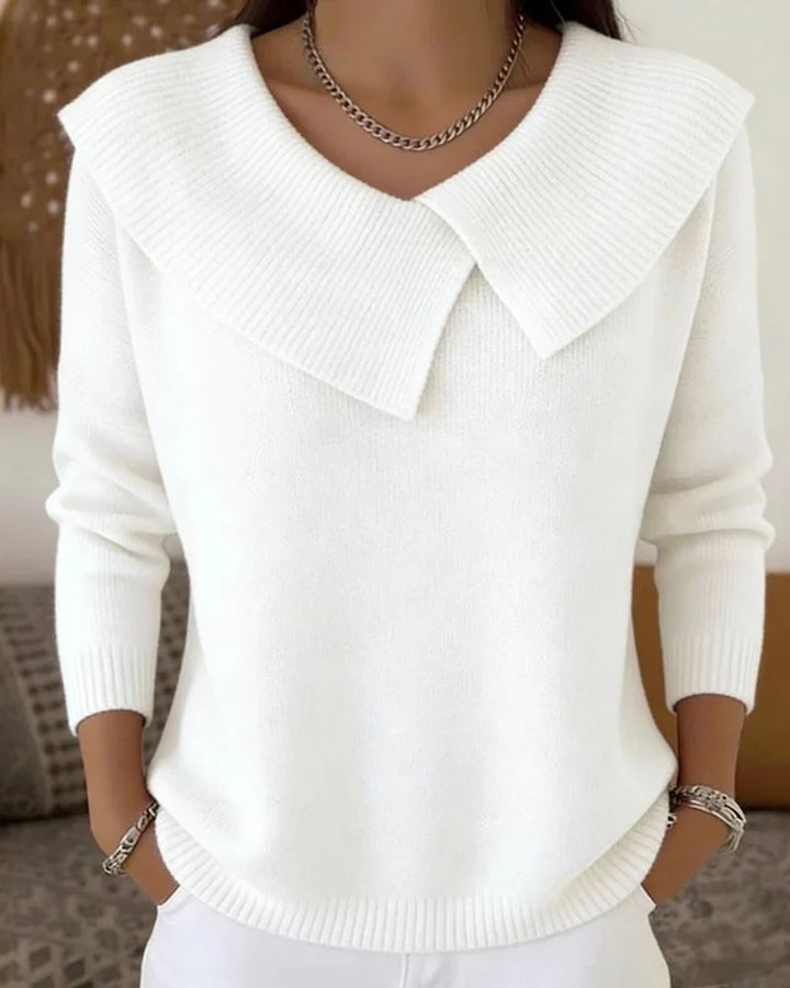 Luniva – Pull en maille côtelée à col asymétrique