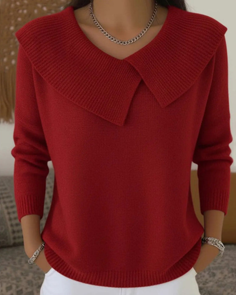 Luniva – Pull en maille côtelée à col asymétrique