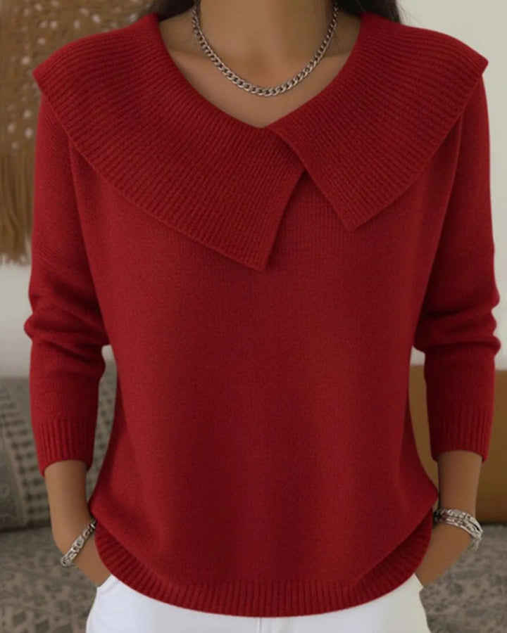 Luniva – Pull en maille côtelée à col asymétrique