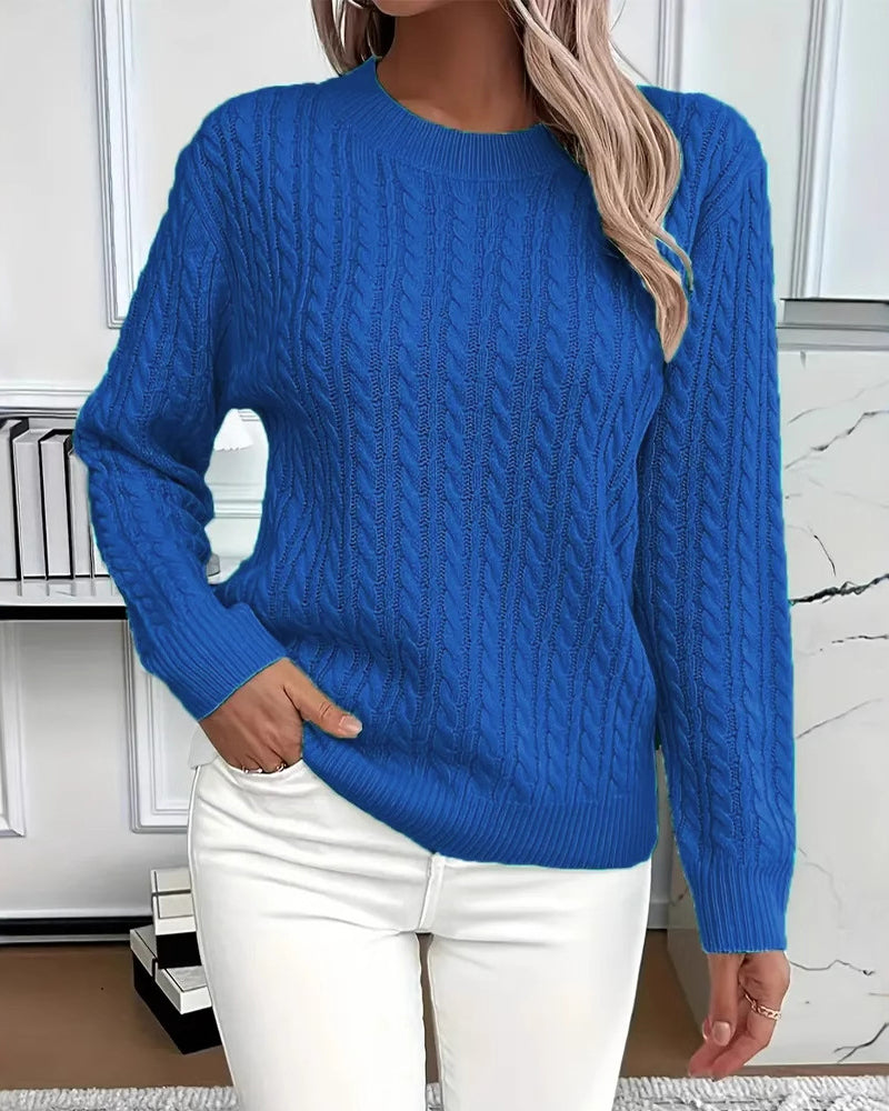 Noreya – pull en maille torsadée à col rond