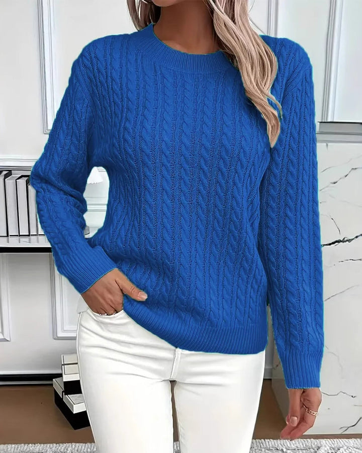 Noreya – pull en maille torsadée à col rond