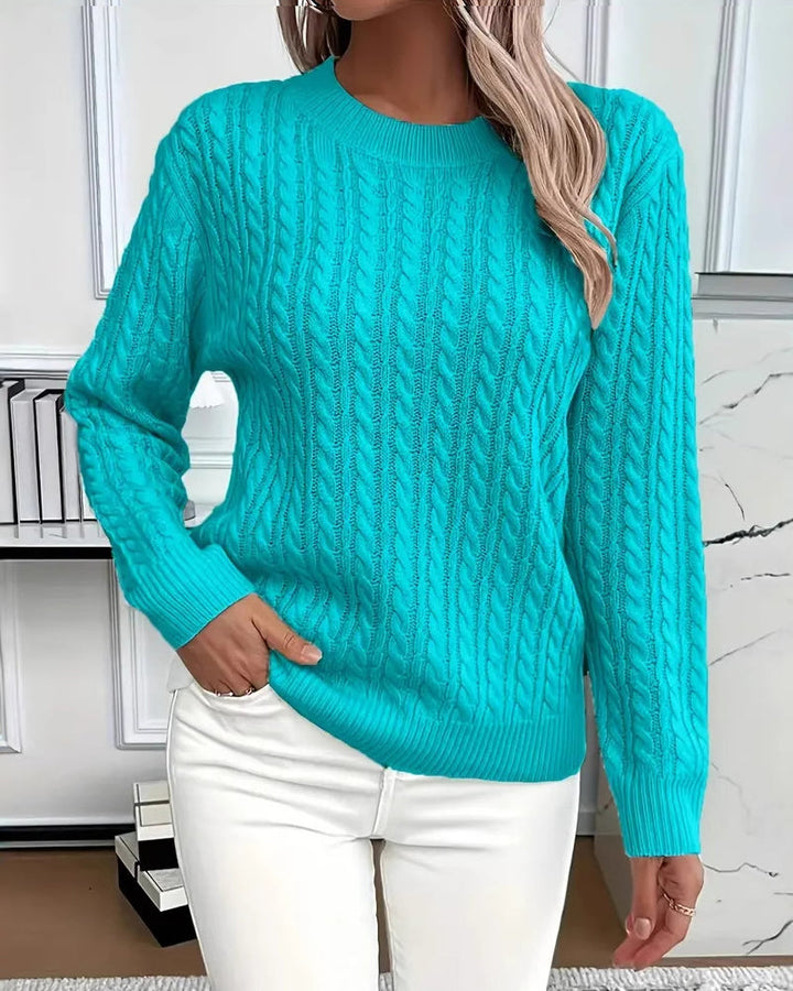 Noreya – pull en maille torsadée à col rond