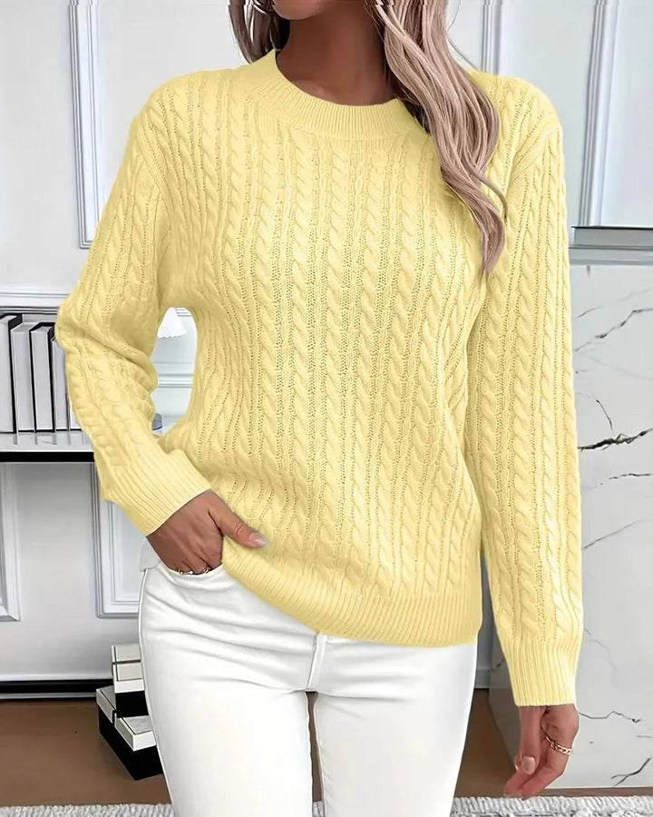 Noreya – pull en maille torsadée à col rond