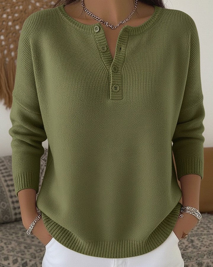 Noreva – Pull en maille à patte Henley
