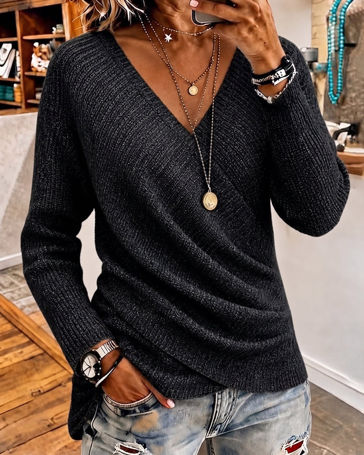 Oryna – Pull en maille à devant croisé