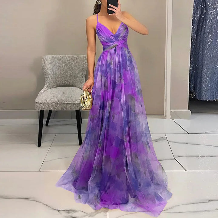 Sevira – Taille empire en mousseline, robe maxi