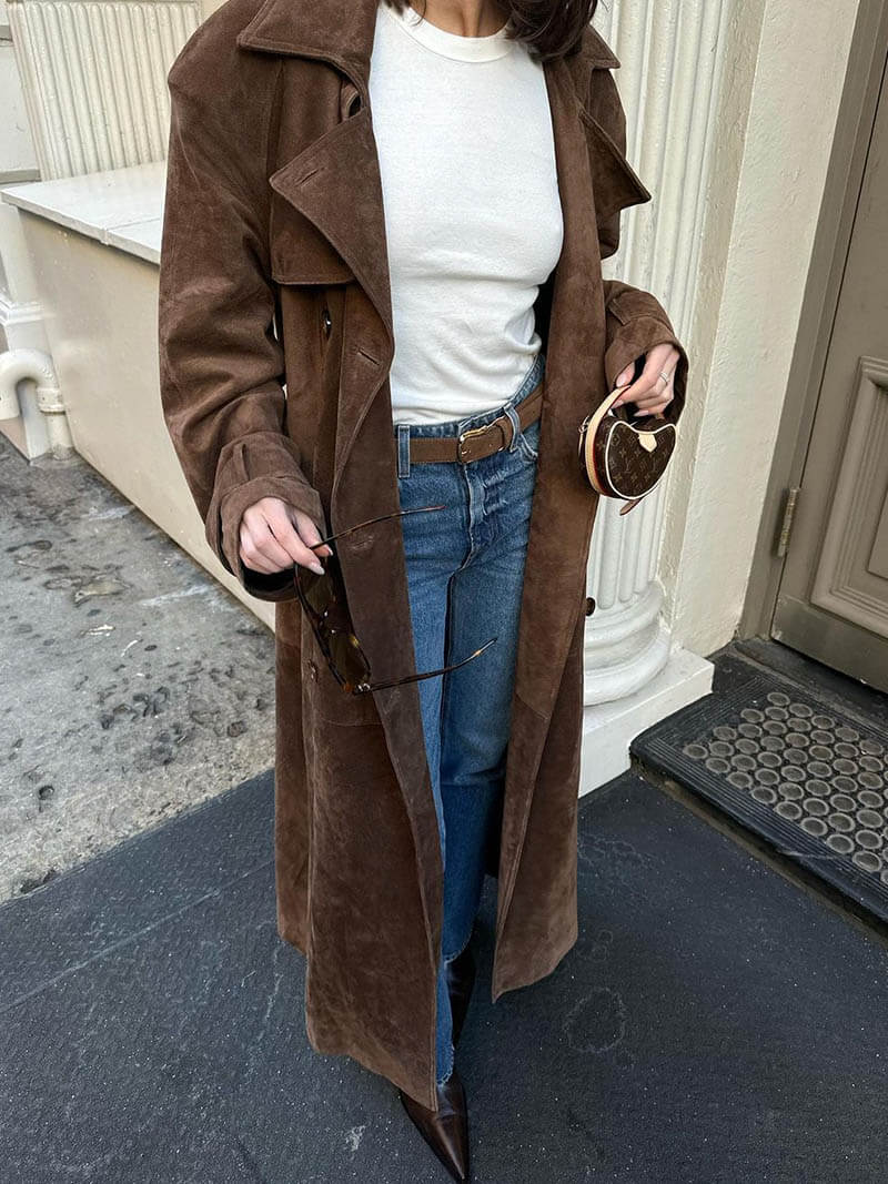 Lysara – manteau long effet daim