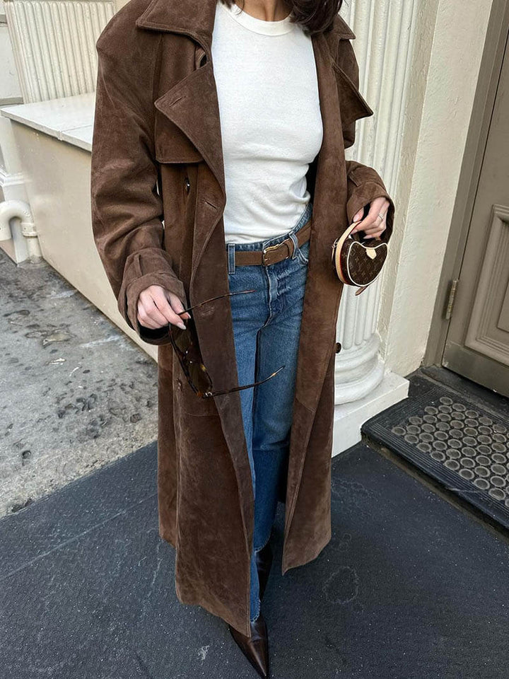 Lysara – manteau long effet daim