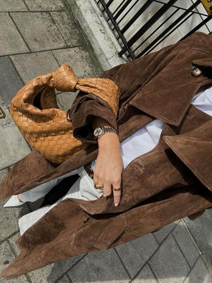 Lysara – manteau long effet daim