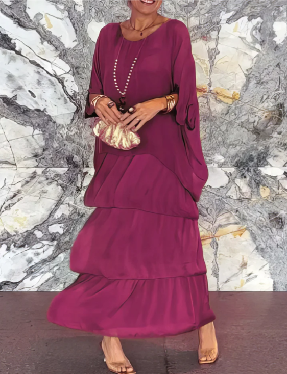 Avalen – à volants en toile, robe maxi
