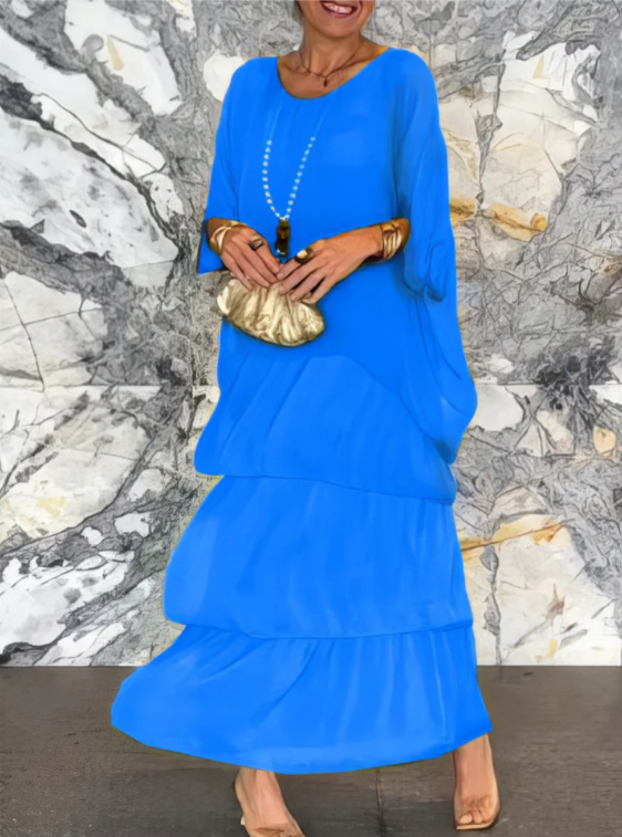 Avalen – à volants en toile, robe maxi