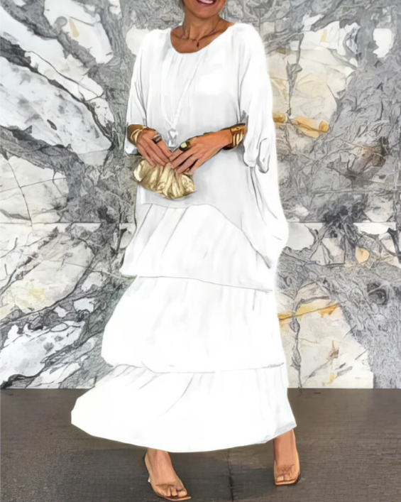 Avalen – à volants en toile, robe maxi