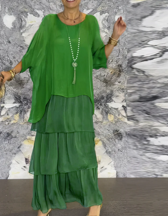 Avalen – à volants en toile, robe maxi