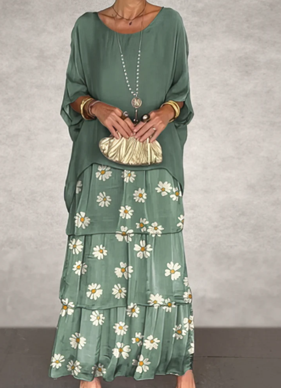 Avalen – à volants en toile, robe maxi