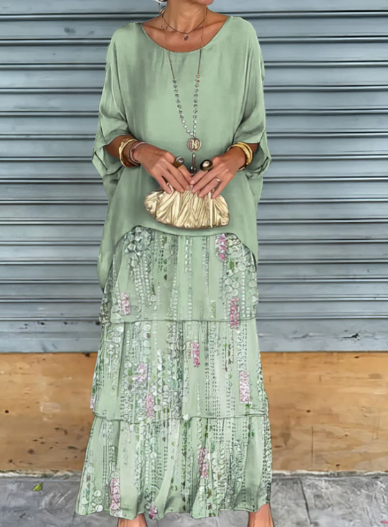 Avalen – à volants en toile, robe maxi