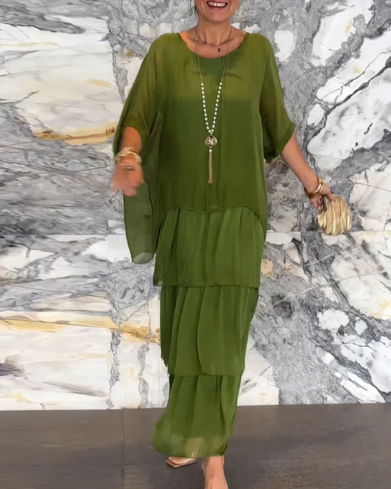 Avalen – à volants en toile, robe maxi