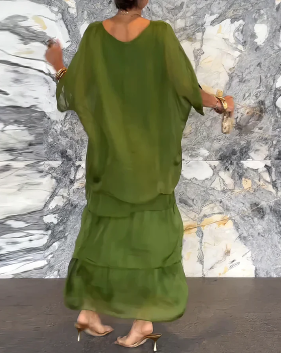Avalen – à volants en toile, robe maxi
