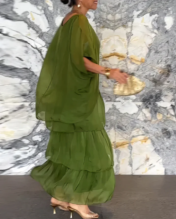 Avalen – à volants en toile, robe maxi