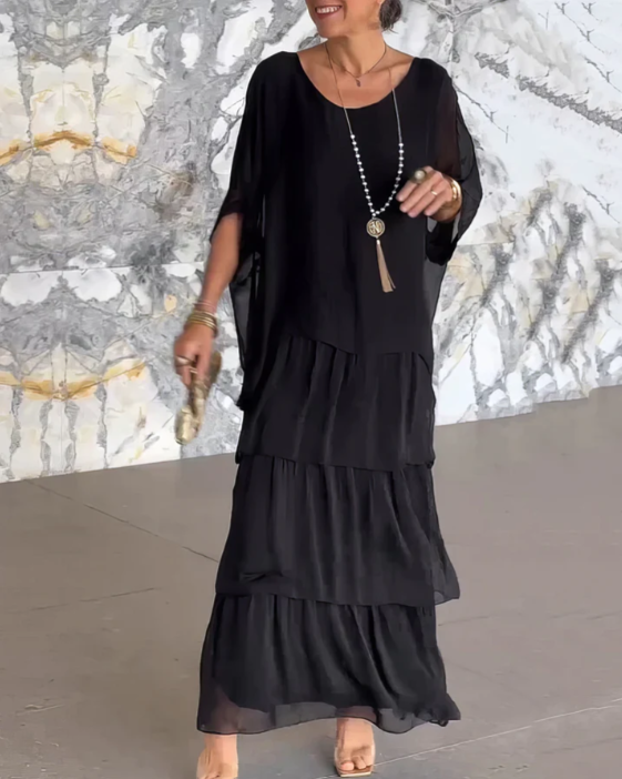 Avalen – à volants en toile, robe maxi