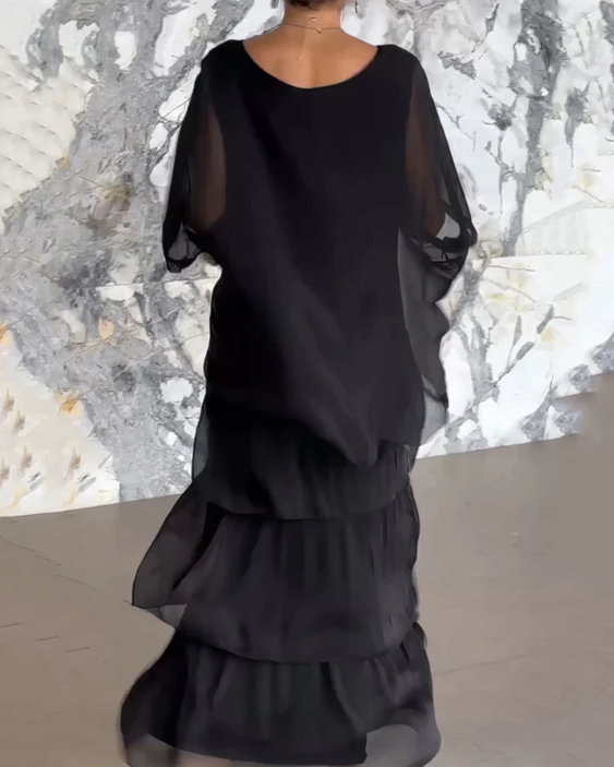 Avalen – à volants en toile, robe maxi