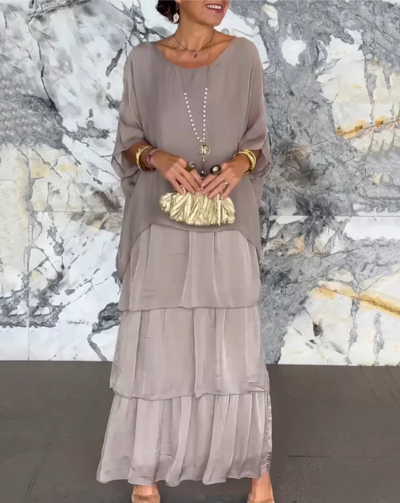 Avalen – à volants en toile, robe maxi
