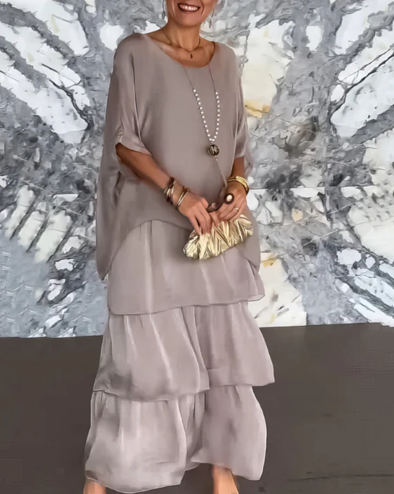 Avalen – à volants en toile, robe maxi