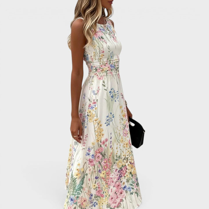 Kelira – robe midi à imprimé floral aquarelle