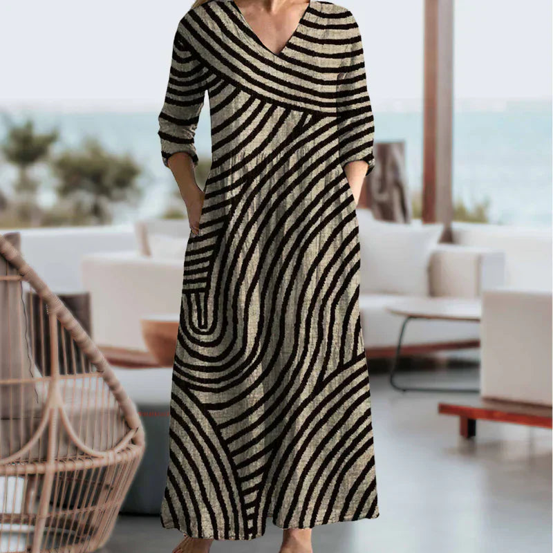 Zelvia – robe rayée en coton