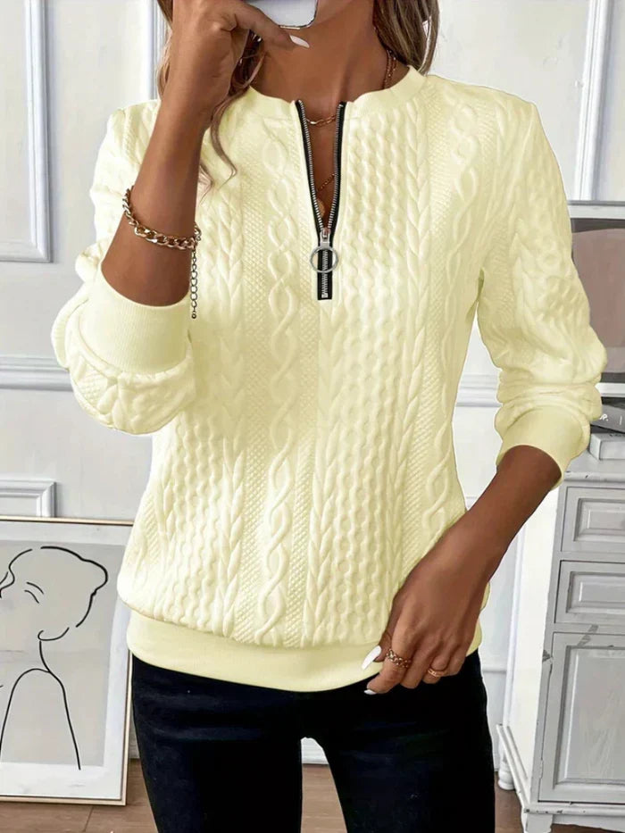 Vesina – col zippé en maille torsadée, pull