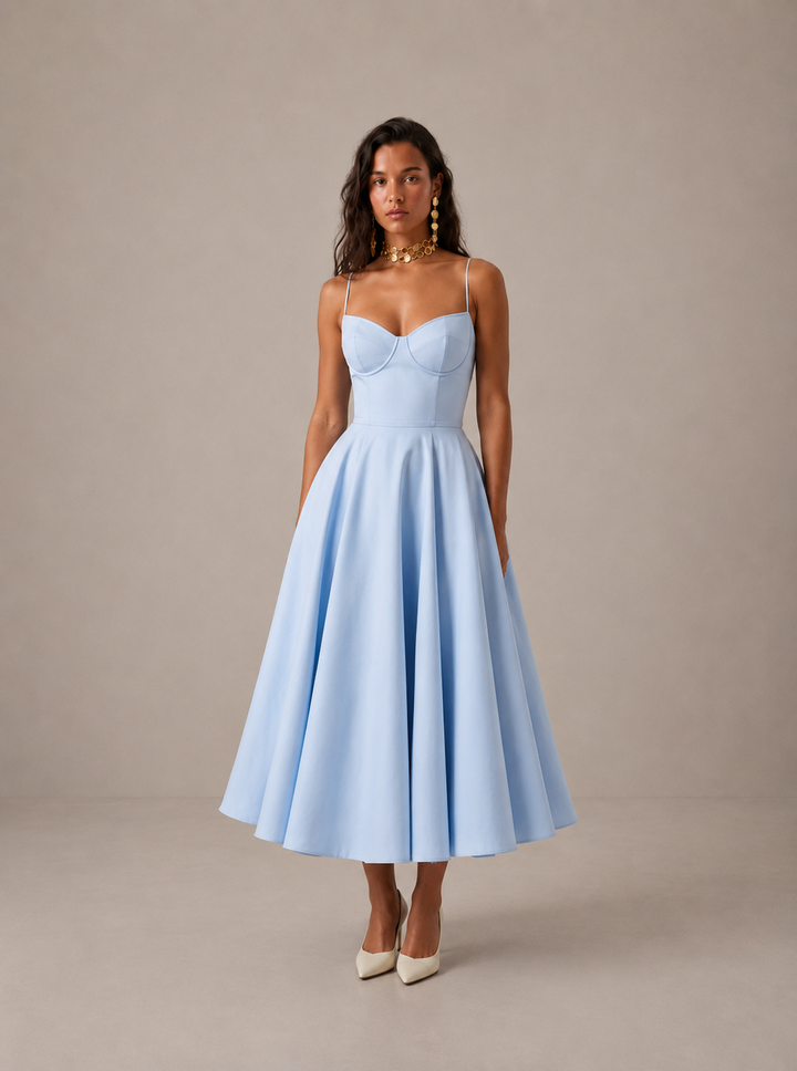 Averla – Robe en tissu technique à décolleté en cœur
