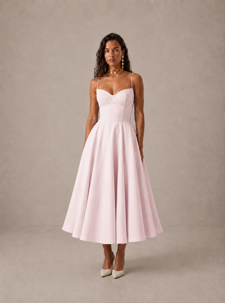 Averla – Robe en tissu technique à décolleté en cœur