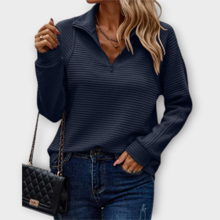 Zareli – Pull zippé en laine mélangée