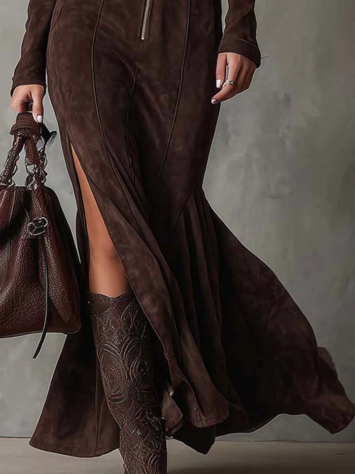 Navira – Avec ceinture, robe en velours