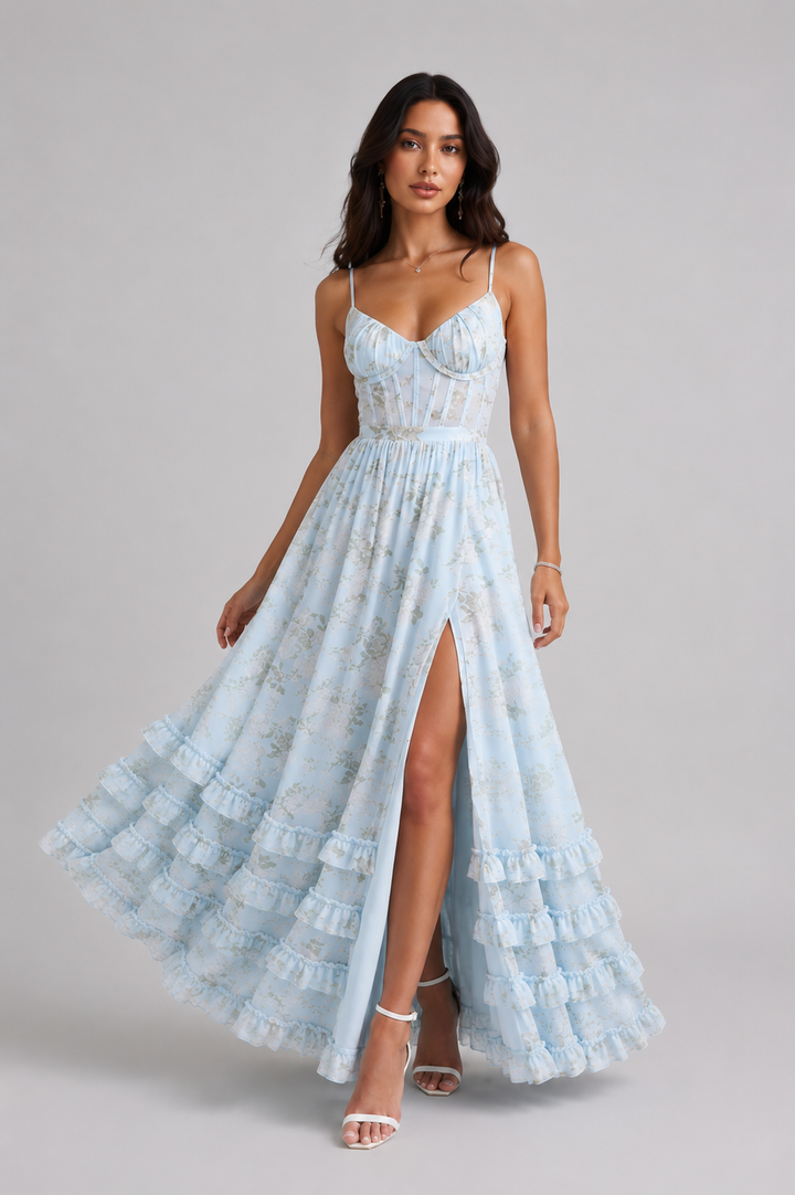 Avenya – Robe tissée à fente haute