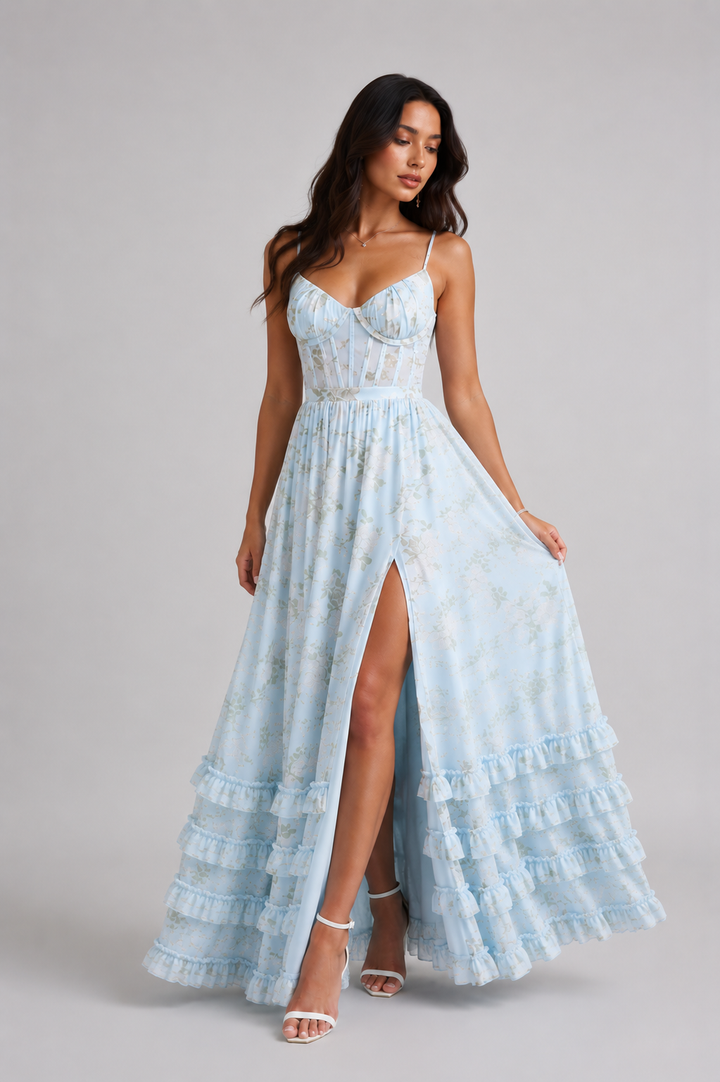 Avenya – Robe tissée à fente haute