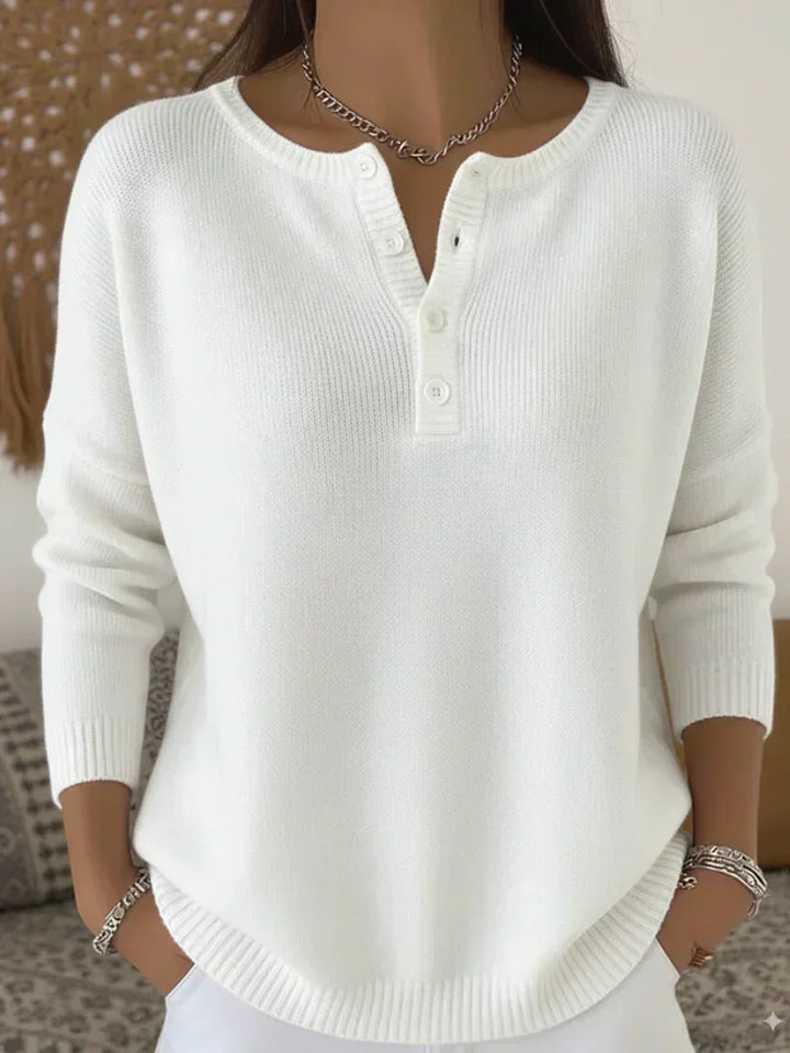 Noreva – Pull en maille à patte Henley